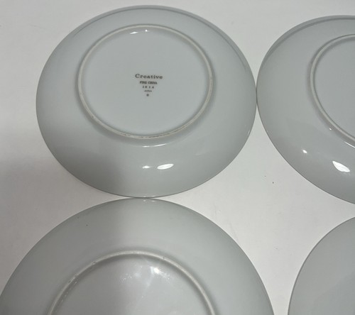 VTG Set Of 4 Creative Fine China #1014 Platinum Starburst 6.25” Saucers Japan - Picture 11 of 13