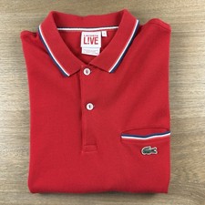 Lacoste LIVE Polo Shirt Men  s Size Small S Classic Fit Short Sleeve Cotton Red