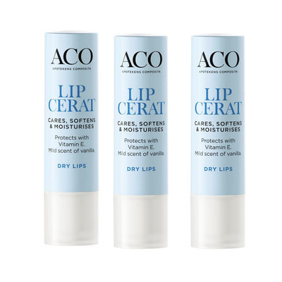 3 pcs ACO Lip Cerat 4.6 g   Nourishing Lip Balm for Dry Lips