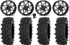 ITP Tornado 14" Wheels Black 27" ACP Tires Kawasaki Brute Force IRS