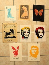 PICASSO WARHOL HIRST LICHTENSTEIN 8 dessin malerei SU CARTA  grande lotto
