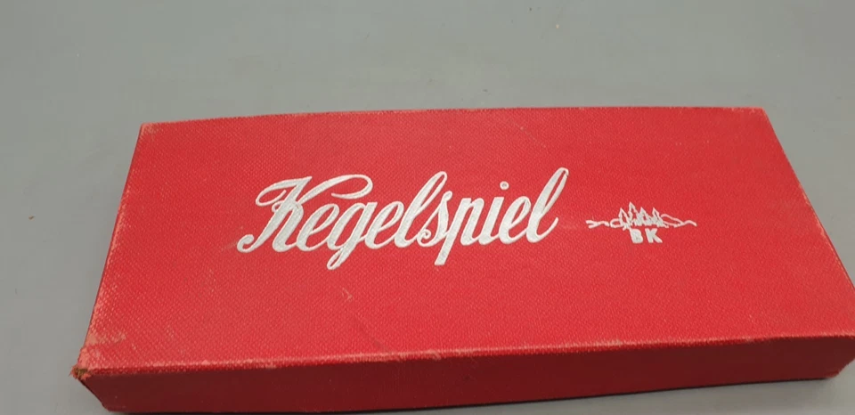 Altes Tisch-Kegel-Spiel Holz mit OVP unbespielt - Bild 2 von 4