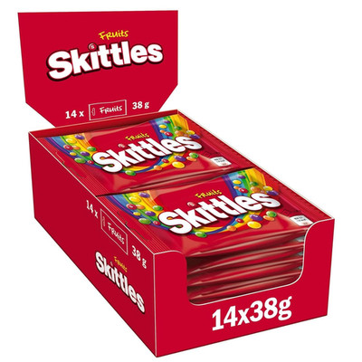 Skittles Crazy Fruits   14×38 g Fruchtbonbons Großpackung Vegan