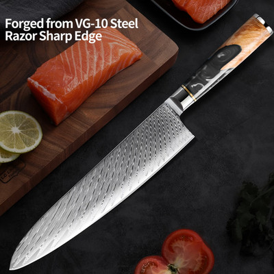8 Inch Damascus Chef s Knife - Japanese Steel, Professional Kitchen Knife