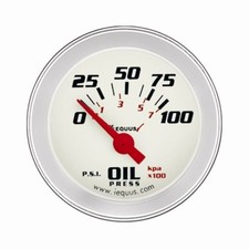 Equus 8164 1 1 2 Electric Oil Pressure Gauge White With Aluminum Bezel