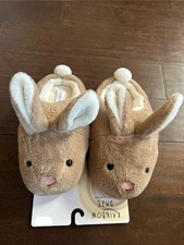 New Womens Faux Fur Slippers New Sz S 5/6 Bunny Easter Beige Off White