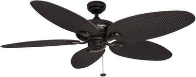 Duval 52'' Tropical Ceiling Fan, Quick Hang, ETL Damp Rated, Bronze Finish