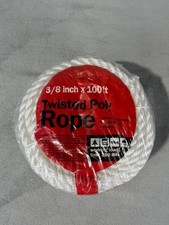 TWISTED POLY ROPE 3/8" x 100 ft 100 Polypropylene NEW SEALED