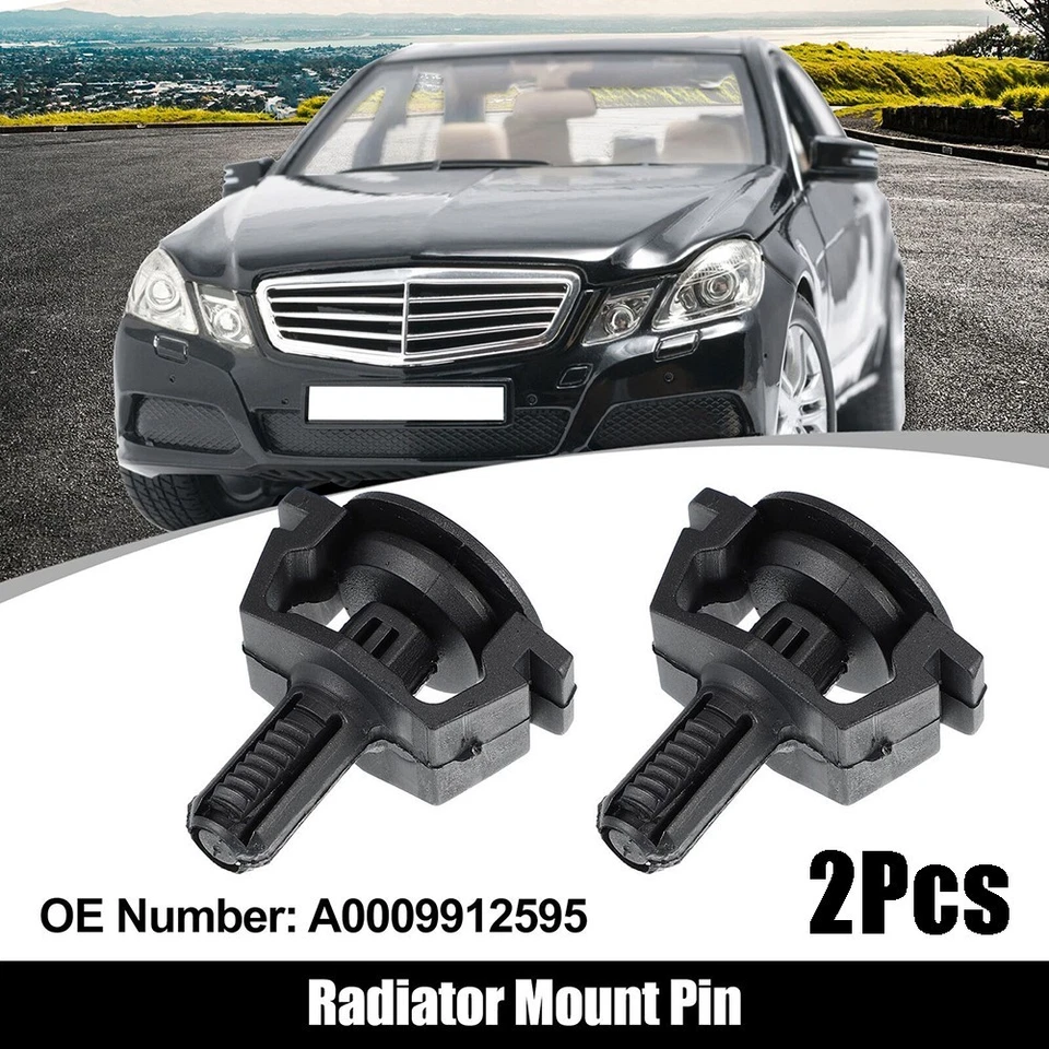 Brand New Radiator Mount Pin Radiator Support 2Pcs A0009912595 Accessory Black - Image 2 of 4