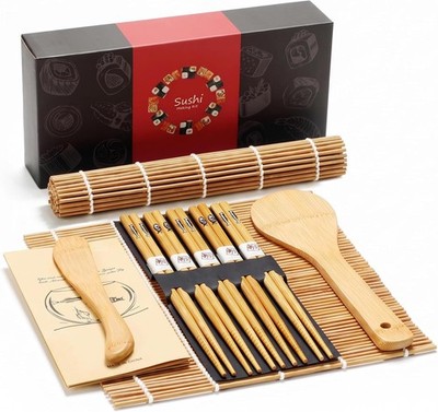 Bamboo Sushi Making Kit, 9 Piece Sushi Kit for Sushi Beginners