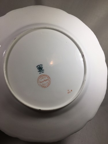(11) Cauldon England 9.125 Inch Green & Gold DINNER PLATES Gilman Collamore NY - Picture 8 of 11