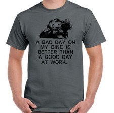 T-shirt uomo A Bad Day On My Bike divertente motociclista moto superbike