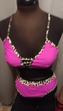 Live Life on the Beach Women's Cheetah Print Bikini Set LB3 Multicolored Large