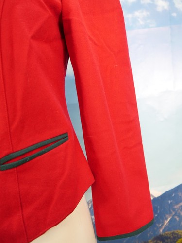 Hammerschmid rot Loden mit Wienernaht hinreisende Trachtenjacke Jacke Gr.38 - Bild 5 von 7