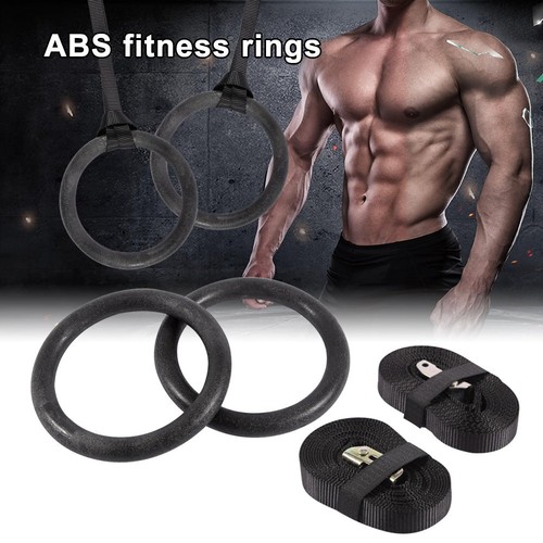 Strength Shop Rings ABS Gymnastic Rings Adjustable Straps Pull Up Strength Training Gym ...