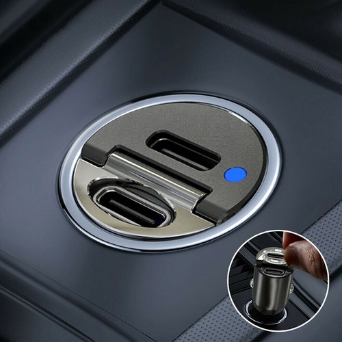 Mini Dual USB Type-C PD Car Phone Charger 30W/45W Fast Charge Adapter Accessorie - 第 6/16 張圖片