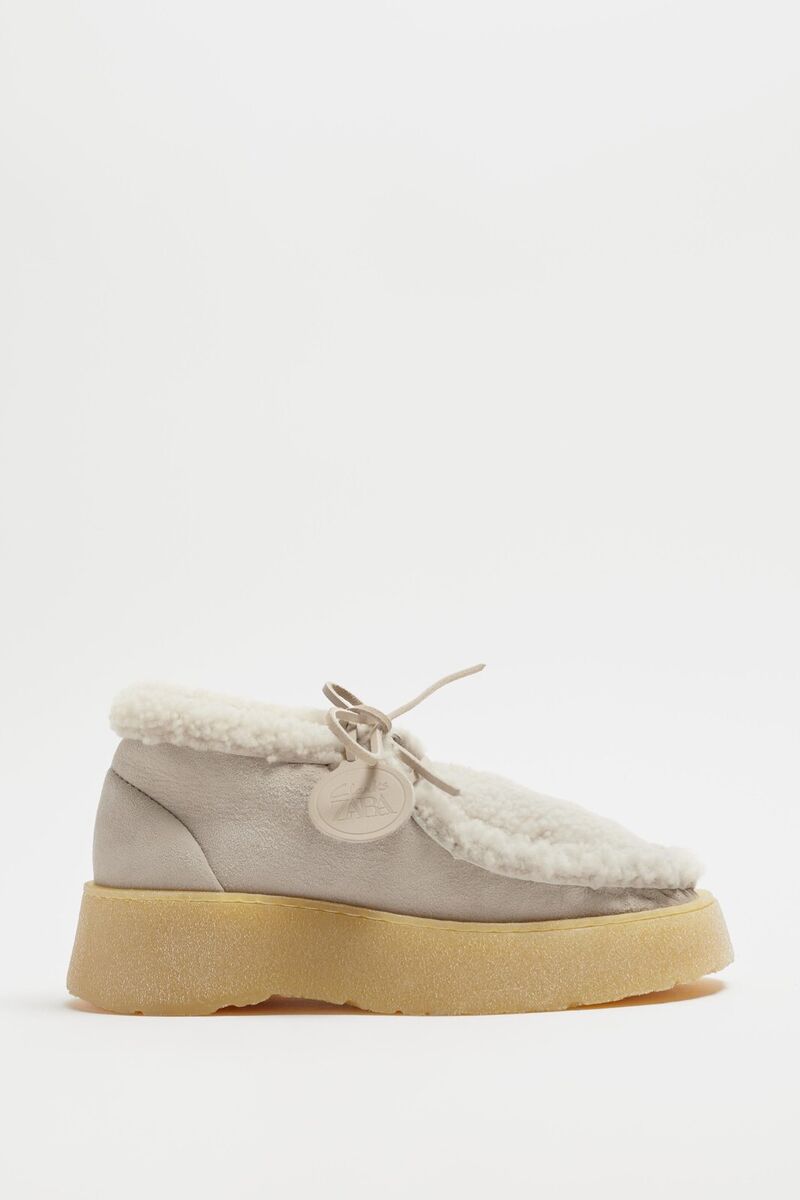 ZARA CLARKS® 100% SUEDE FURSKIN ANKLE BOOTS Sand Brown EU39 ZARA CLARKS® 100% SUEDE FURSKIN ANKLE BOOTS Sand Brown EU39