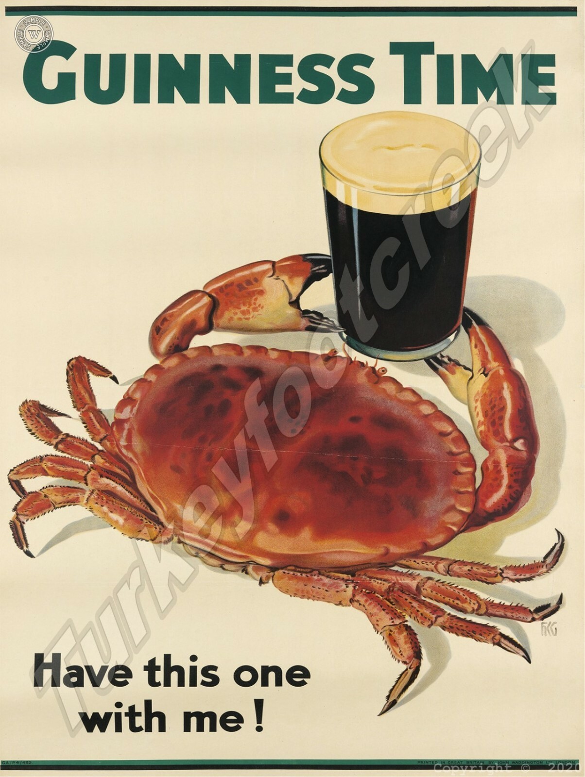 Guinness Time "Have This One With Me!" 9" x 12" Metal Sign