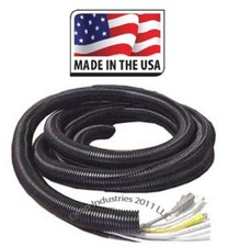 5/8" x 100' Split Wire Loom Black Split Convoluted Tubing Conduit Made In USA