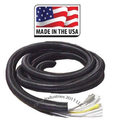  5/8'' x 100' Split Wire Loom Black Split Convoluted Tubing Conduit Made In USA