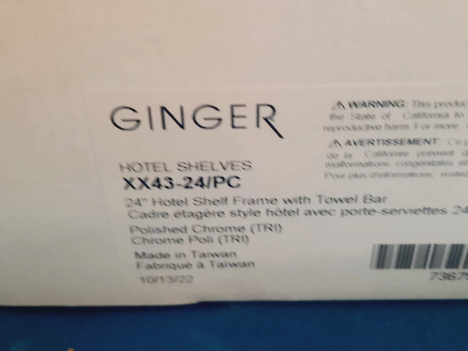 Marco de estante de hotel Ginger XX43-24/PC 24" con toallero en cromo *SIN HERRAJES* Foto 4 de 4