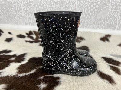 Hunter black glitter boots cheap