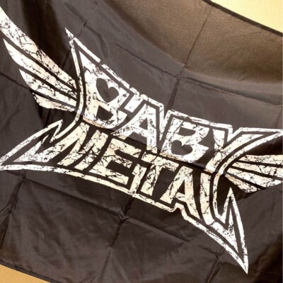 BABY L（ベビーメタル）★FLAG（旗）★ブラック×ホワイト S67ecb815d8704eb09f602bd38ca14