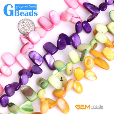 Freeform Multi-color Shell MOP Gemstone Chips Loose Beads For Jewelry Making 15''