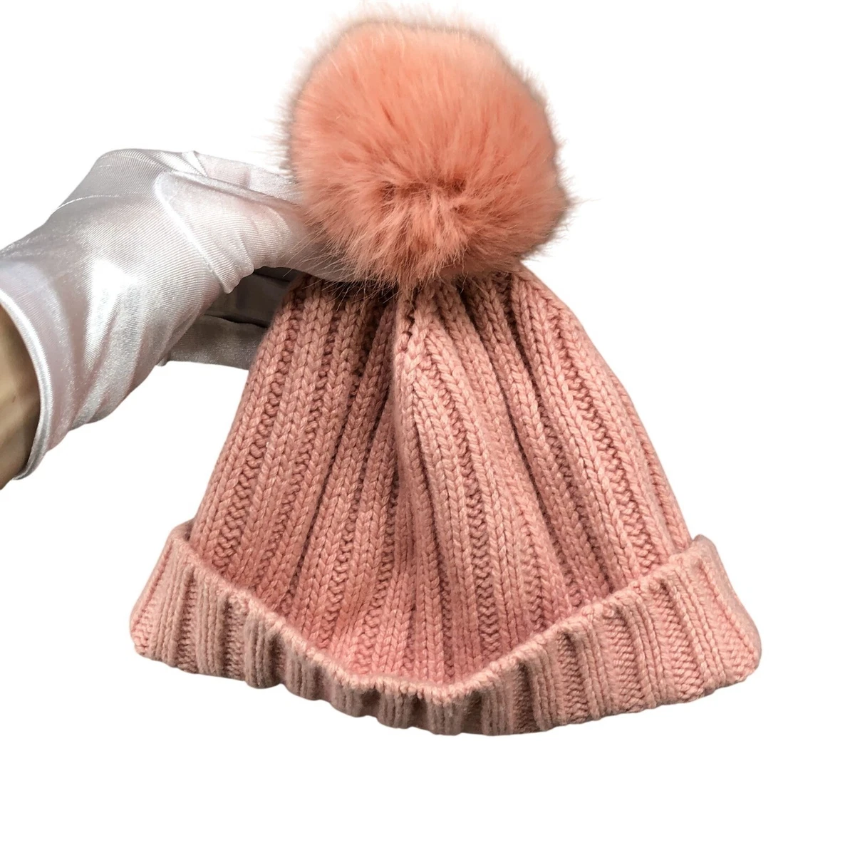 Cashmere Jcrew Pink Knit Hat J. Crew Crewcuts Girls Pink Double Pom-Pom | Mercari main image 3
