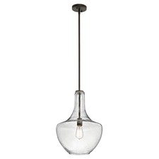 Image of 1 Bulb Ceiling Pendant Light Fitting Olde Bronze LED E27 60W Bulb