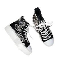 PF Flyers Black White Zebra High tops NWOT Women’s 7 Men’s 5.5