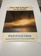 P&O ORIENT CRUISE LINES AUSTRALIA SYDNEY 1965 Travel poster 20.5x28 NM
