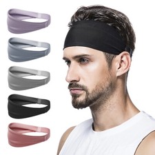 2pcs Sweatband Hairband Running Stretch Sports Headband Yoga Gym Stretch Band
