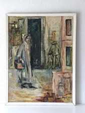 California Modern Impasto Oil Painting Girl on Street Jacque Tatum Impressionist