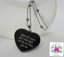 Collana in argento sterling a forma di cuore con zirconi cubici
