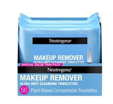 Neutrogena Makeup Remover Wipes,  Alcohol-Free, Plant-Based, 50 Count