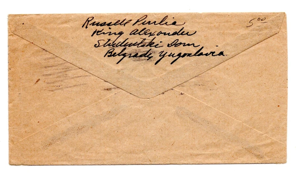 YUGOSLAVIA 1934 US AIR MAIL COVER FRANKED SC. #88 TIED "BELGRAD" PHOENIX ARIZONA - Image 2 of 2