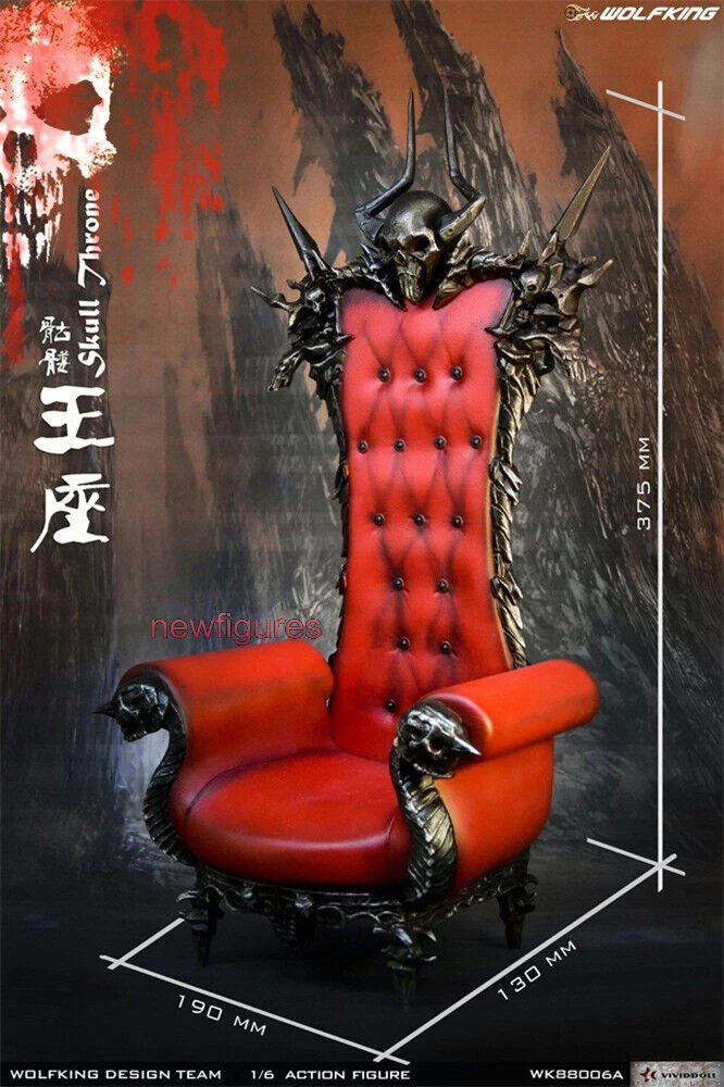 WOLFKING 1 6 WK88006A Skull Throne Sofa Chair Model For 12