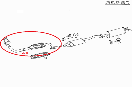 New Mercedes-Benz 1977-1980 Front Catalytic Converter and Catalyst Pipe - Picture 2 of 2