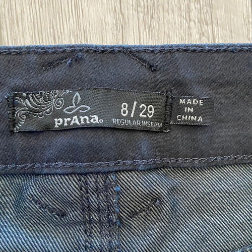Pantalones de mezclilla ajustados Oday azul índigo algodón orgánico tiro alto talla 8 de Prana para mujer - Imagen 3 de 12