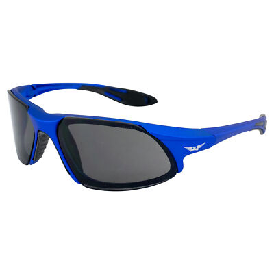 Global Vision Safety Shop Glasses (Blue Frame/Smoke Lens)