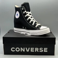 Converse Women's 6 Sneakers Black Hidden Wedge Hi Top A11909C