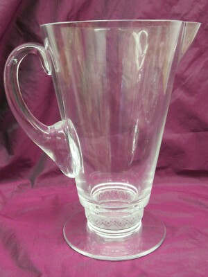 Vintage signed Lalique, France REIMS pattern water Pitcher 8.5''
