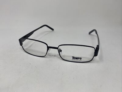 TEMPO MM2011 2011 BK BLACK/BLUE 54/17/145 FLEX HINGE EYEGLASSES FRAME 0596
