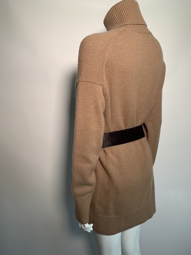 JOSEPH Jumper Dress Beige 100% Wool Roll Neck Short Length Long Sleeve UK XS - Picture 3 of 6