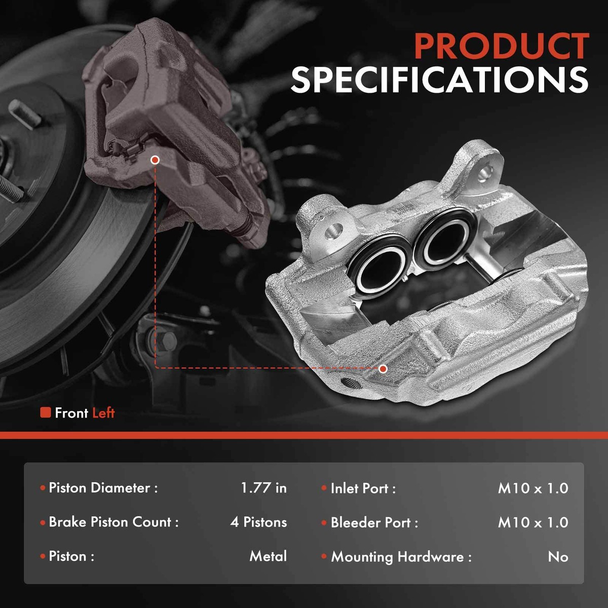 Front Driver Left Disc Brake Caliper for Toyota Land Cruiser