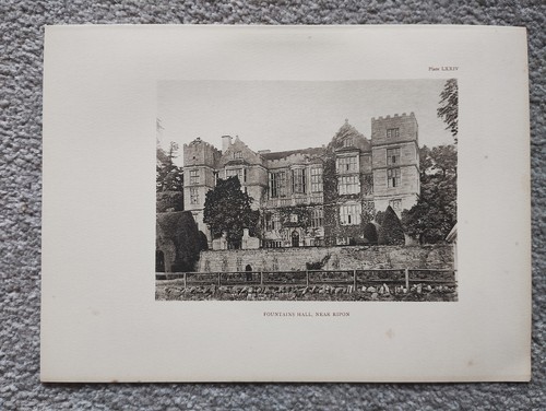 Fountains Hall, Ripon - Antique Print - 1913
