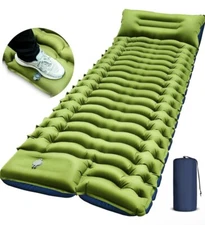 Yuzonc Camping Sleeping Pad, Ultralight Camping Mat w Pillow Built-in Foot Pump