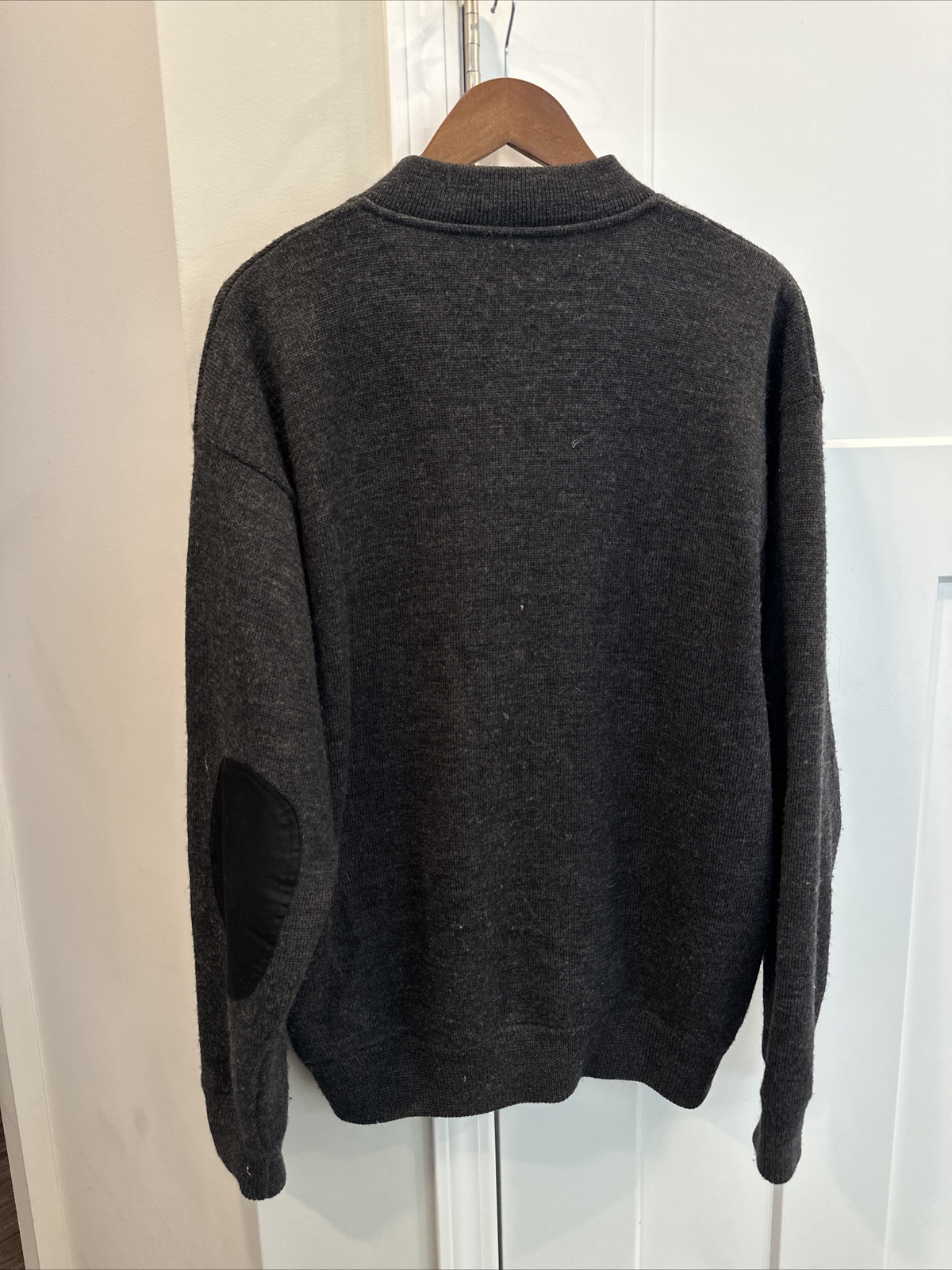 Cabelas Men Windshear Lined Wool Sweater Gray Large T… Gem