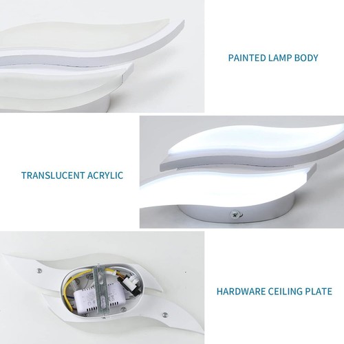 2Pezzi Appliue LED Interni Lampada da Parete 20W Bianco Luce Corridoio Soggiorno - Foto 16 di 17